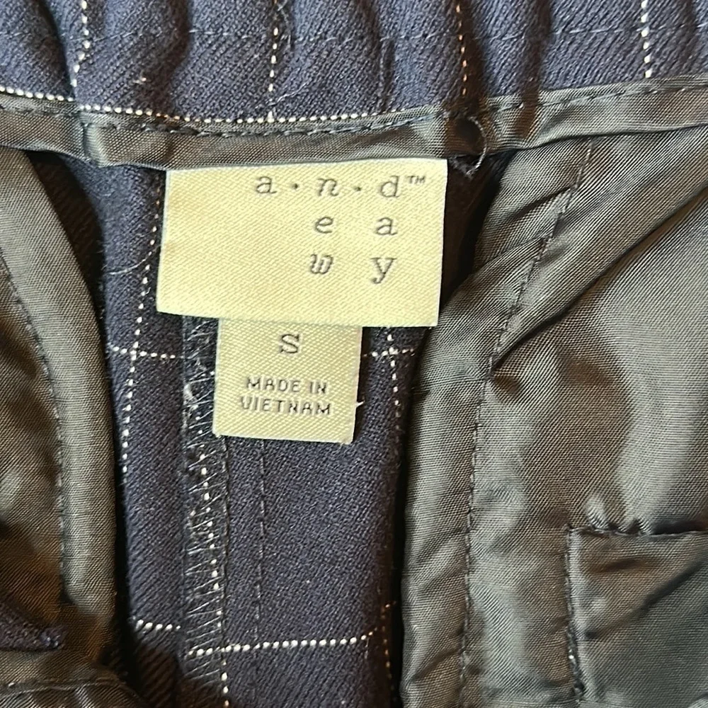 A NEW DAY Blue Plaid Trouser Straight Leg‎ Pants Size S